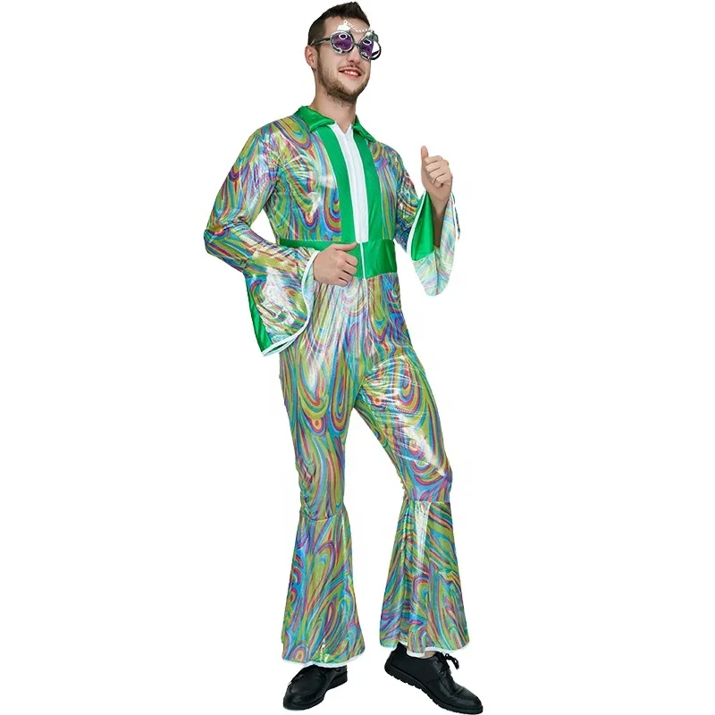 Classical 70's Disco Jumpsuit Dancer Men's Fancy 70's Costume Party Disco  Costume - Buy Party Fancy Dress,Men's 70s Costume,Disco Costume Product on  