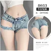 8033 pantaloncini di jeans blu
