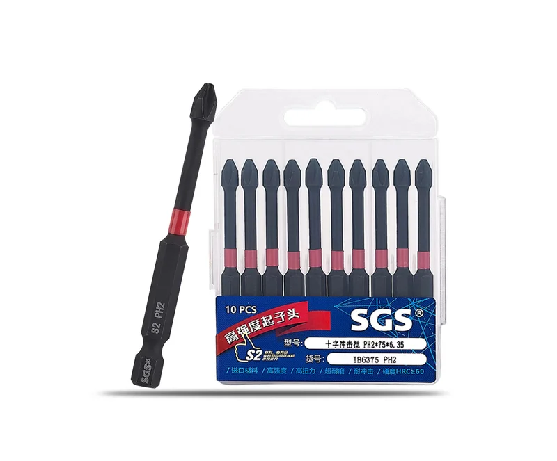 MOYOTEC 10pcs Phillips High Standard 1/4'' Hexagon Driver 90mm-150mm Single Head Impact Bits