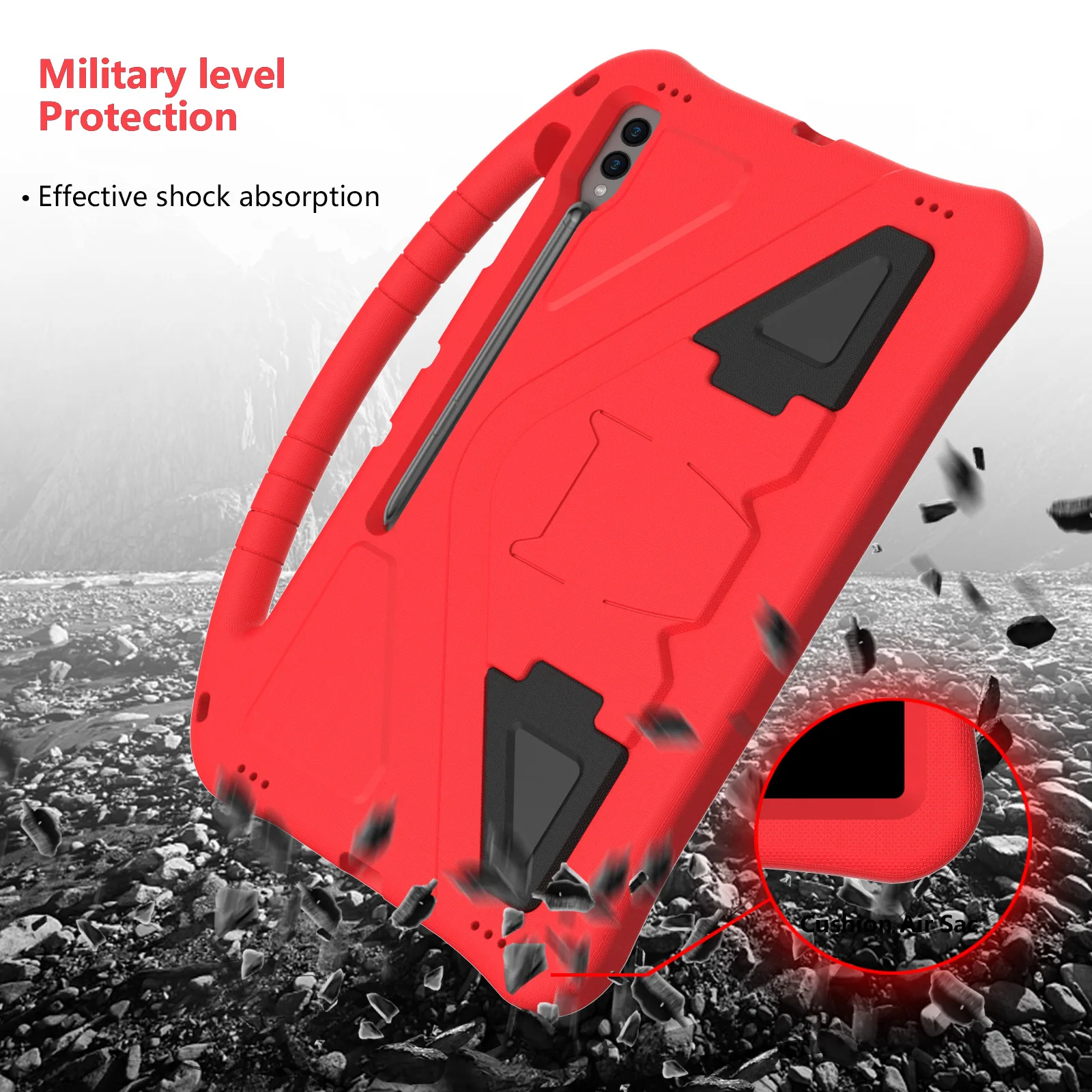 product pen holder with suction cup and full coverage child safe shockproof protective case 146 inch  for samsung galaxy tab s9 ultra-4