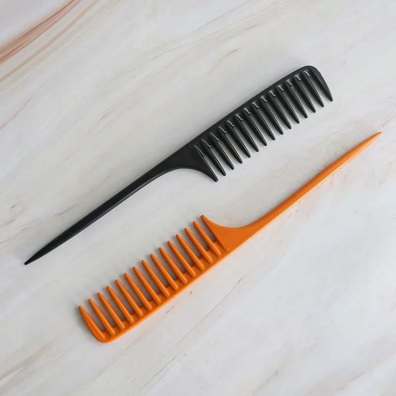 Wholesale Custom Plastic Anti-static Rat Tail Comb Thickened Wide Tooth Styling Hair Comb Large Size Hair Parting Comb