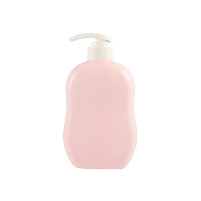 450ml baby shower gel flat bottle, shampoo PE bottle, pink detergent and care bottle