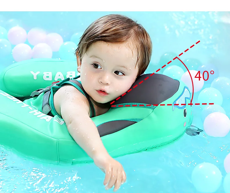 Non Inflatable Mambobaby Baby Float With Canopy Kids Swimming Ring Swim