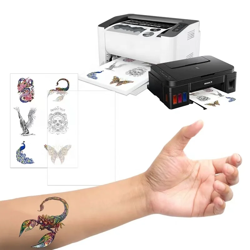 A4 A3 A2 Transparent Laser/Inkjet Temporary Tattoo Transfer Paper DIY ...