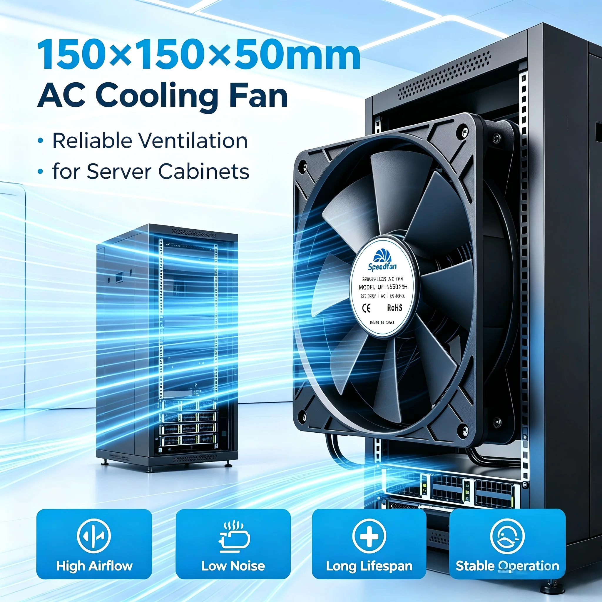 Axial Cooling Fan, 6inch, 150x150x50mm, 220V, 110V - detail 8