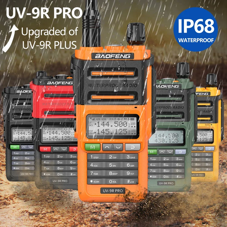 New Hot Sale Baofeng UV-9R PRO IP68 Waterproof Handheld Two Way uv 9r pro Radio Dual Band UHF/VHF Walkie Talkie BF-UV9R Pro