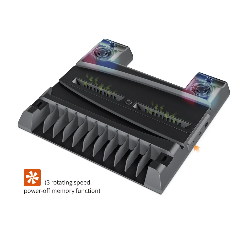 Подставка для игровой консоли PS5, охлаждающий вентилятор для зарядки, двойное зарядное устройство