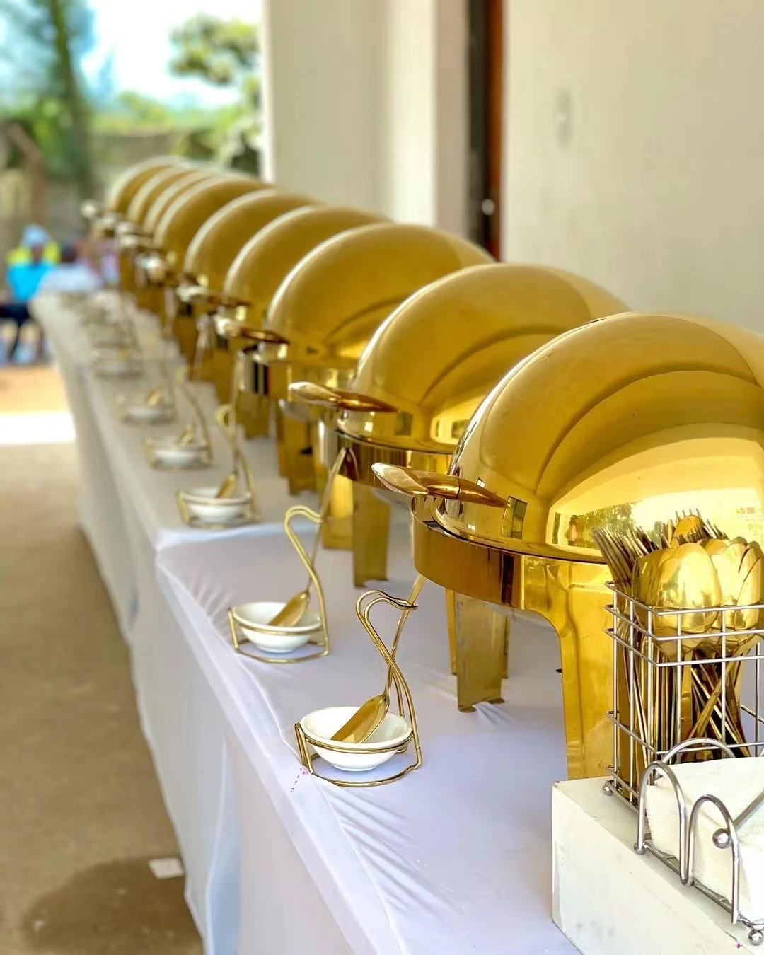 France Supplier Kitchen Gold Buffet Chafing Dish Party Wedding Food