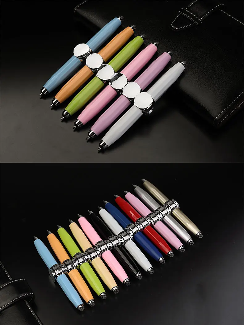 creative stationery fidget spinner pen light school office