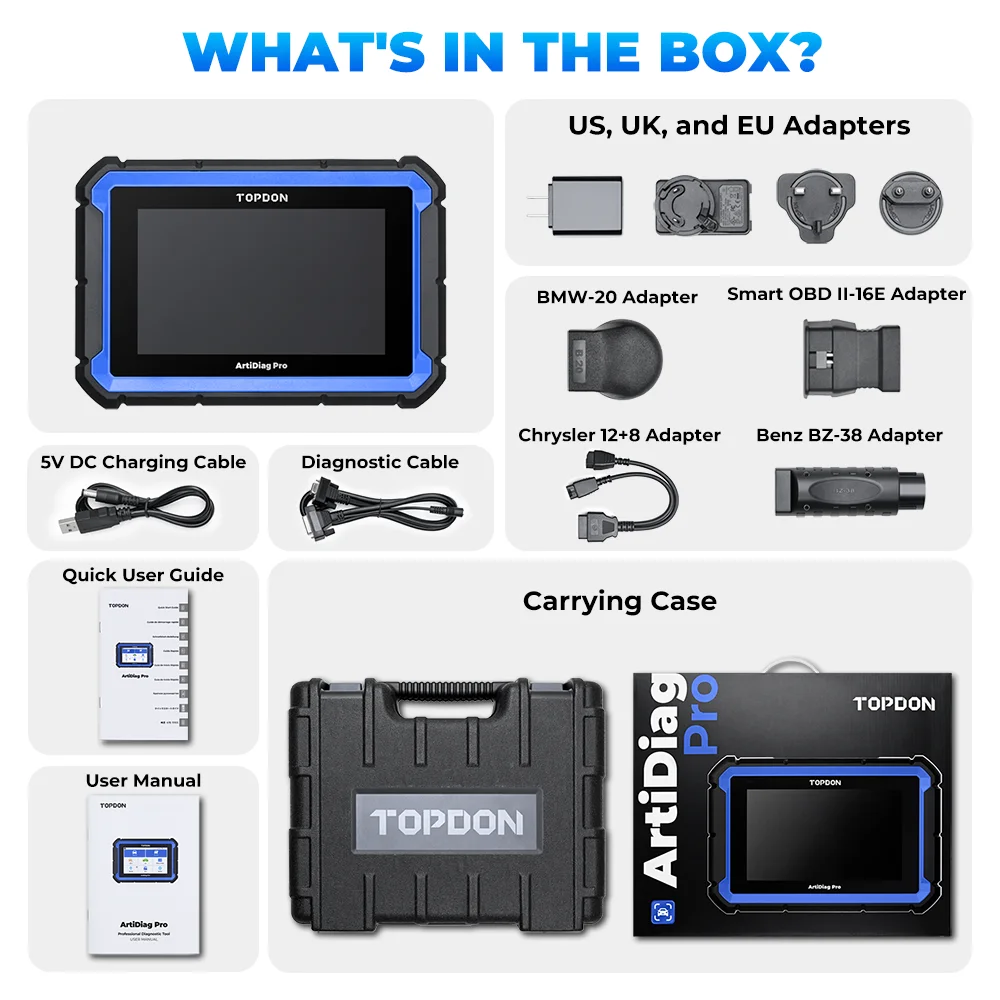 Topdon ArtiDiag Pro ECU Coding Tool Automotive ArtiDiag Pro Obd2 Scanner Full Systems All Cars Scanner Diagnostic Scan Tool
