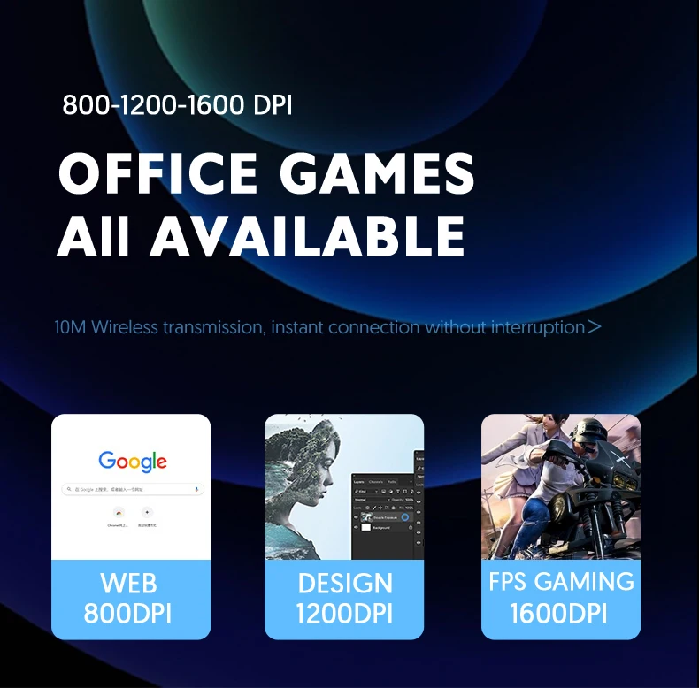 Best-selling Popular LED Rechargeable 2.4G+Blueteeth Dual Mode Wireless Mouse Glowing Custom LOGO Brand for Office