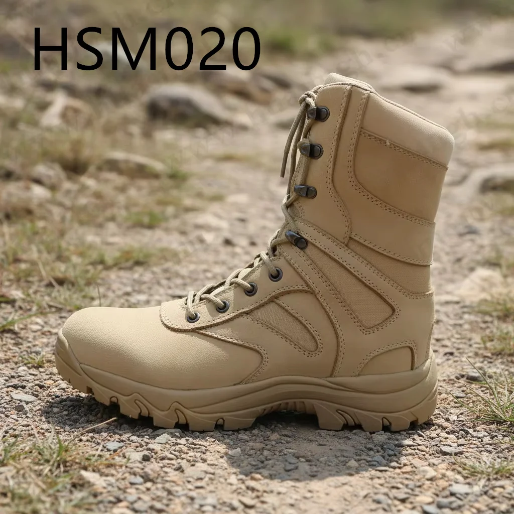 ZYF,Rainforest Exploration Full Natural Nubuck Leather Combat Boots Coastal Hiking Strong Cushioning Sole Marching Boots HSM020