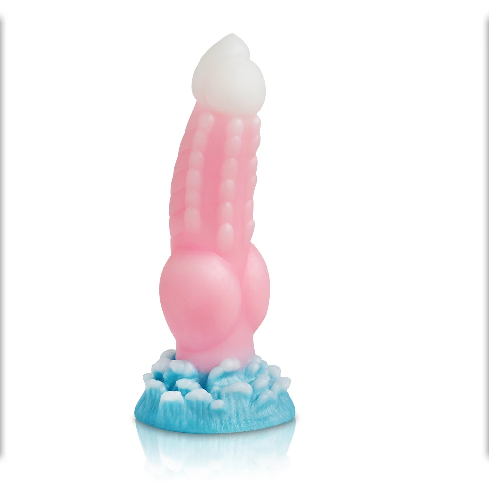Glow in the Dark Full Liquid Silicone Female Sex Toy Penis Vaginal Massage  Low Price  Colorful Animal Dildo Dog Cock for Woman