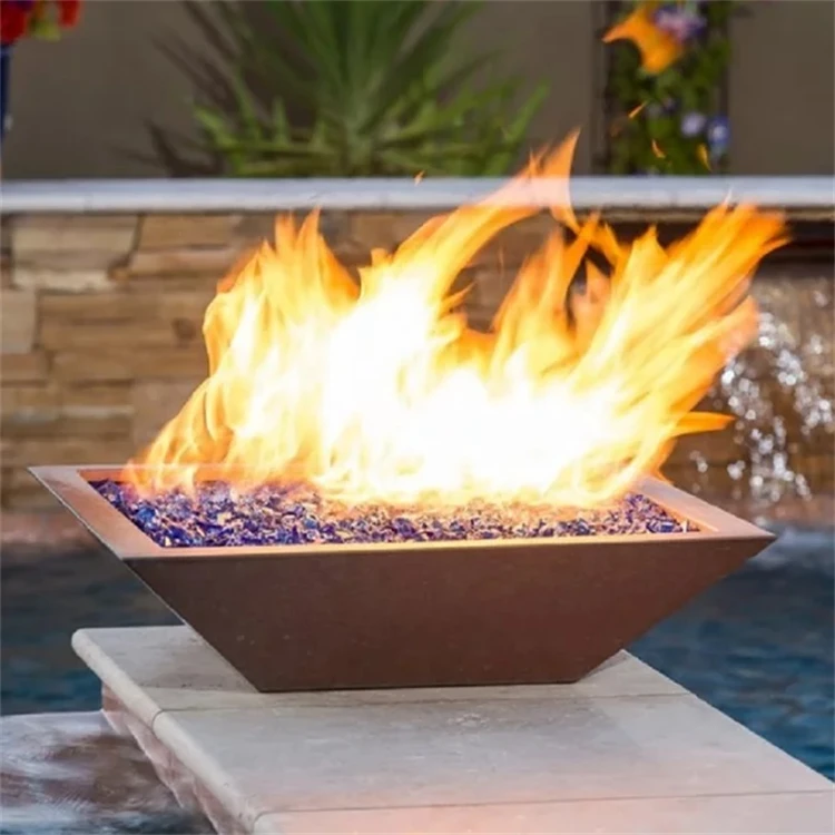 【しみくださ】 コルテン鋼ファイヤーピット滝ファイヤーボウル水屋外プールイグナイター付き Buy Outdoor Fire Water