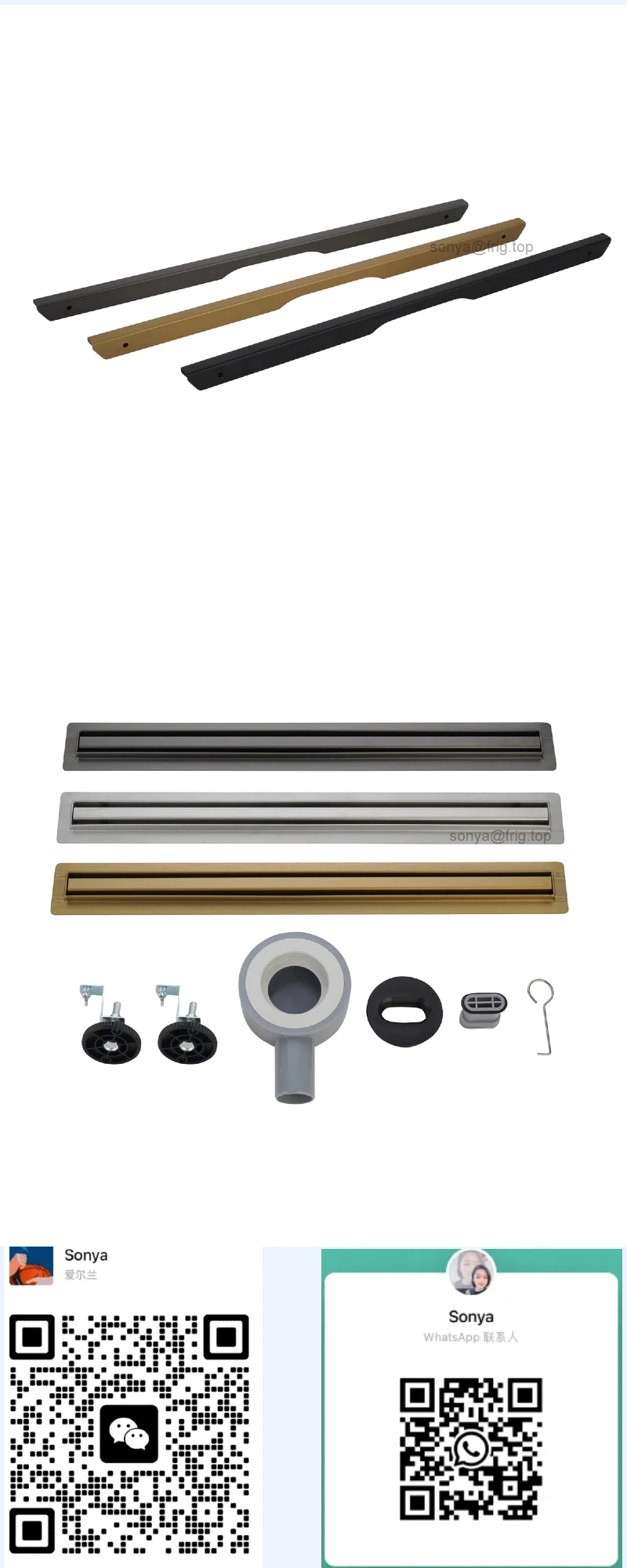 Oem Sus304 Stainless Steel Hidden Linear Shower Floor Drain Long Slim