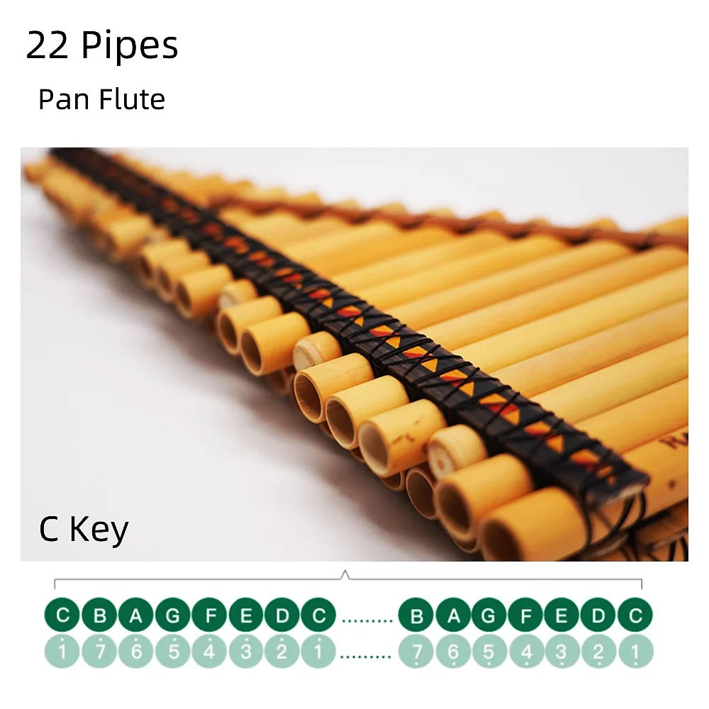 JELO GWS-PF 22 Panflte  Professionelles Holzblasinstrument aus Bambus