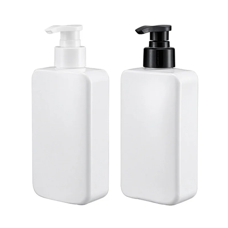 Cosmetic Packaging Empty HDPE Plastic 300ml Liquid Packaging Shampoo Bottle Skin Care Packaging square Plastic Shampoo Bottle