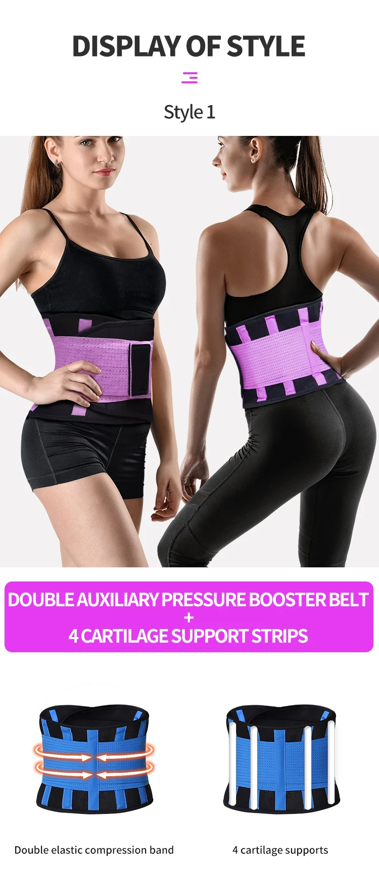 Gym Sweat Waist Trimmer Lumbar Support Trainer Shaper Back Brace