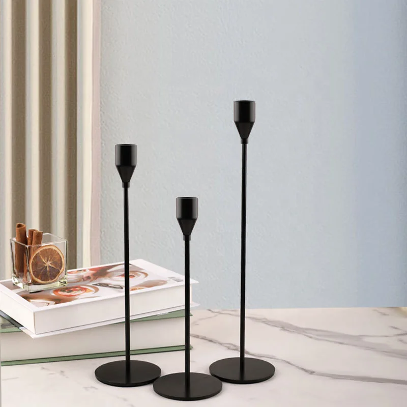 Candle Holders Set of 3 for Taper Candles Decorative Candlestick Holder Wedding Dinning Party Metal Candle Stand factory