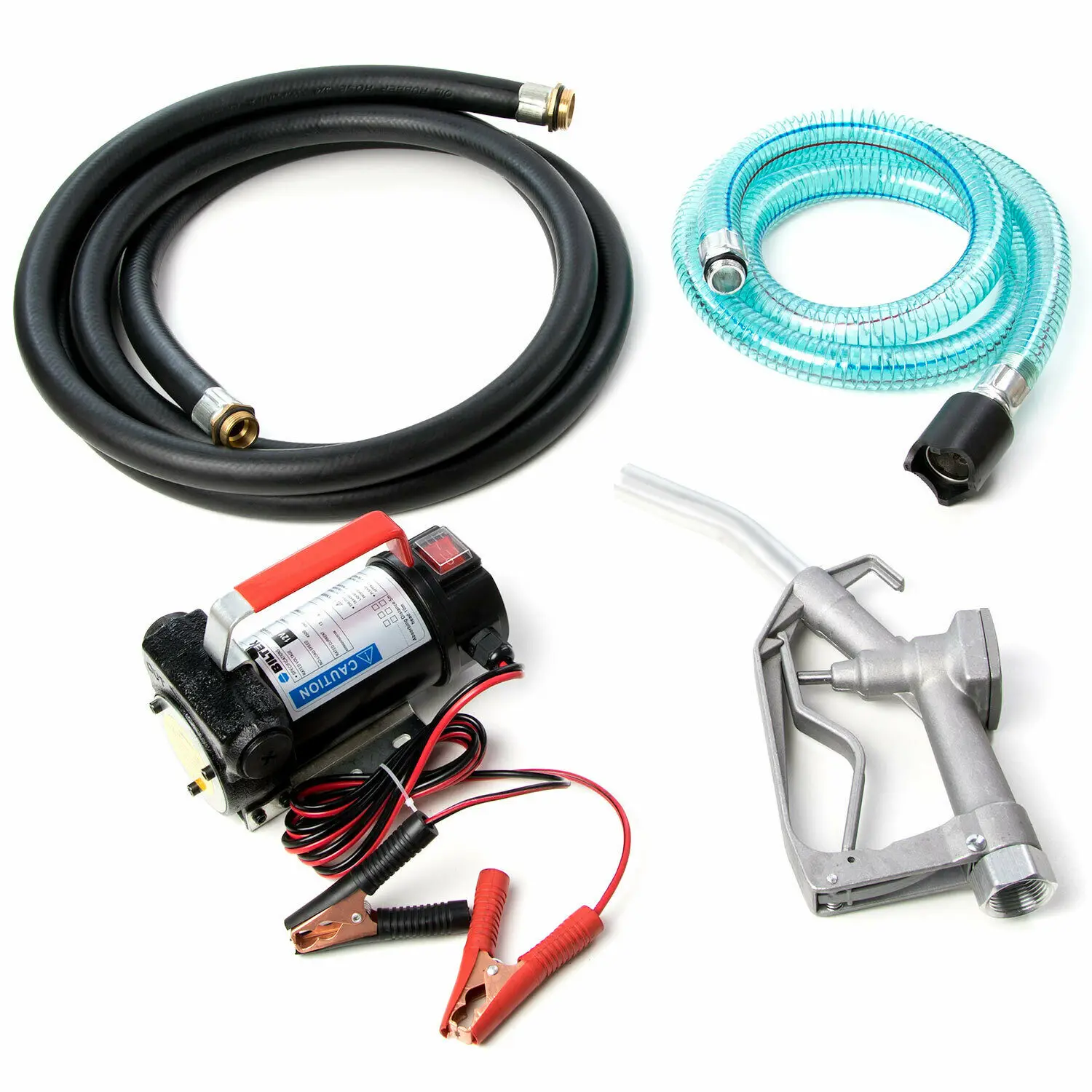 155W Electric Fuel Transfer Pump 12V Big Flow Rate With Automatic Nozzle &  Hoses
