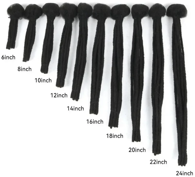 6Inch-24Inch Dreadlock Extensions Human Hair for Men/Women 100% Real Human Hair Permanent Dreadlocks
