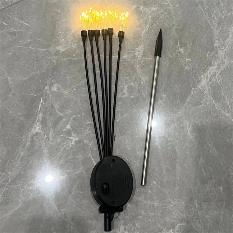 Outdoor Abs LED Security Fence Power Garden for Balcony Patio Color Changing RGB Starburst Swaying Solar Copper Wire Lights