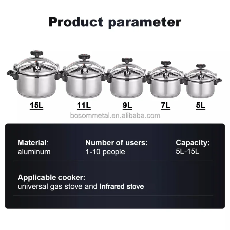 High Quality Stainless Steel Pressure Cooker Pot For Universal Gas