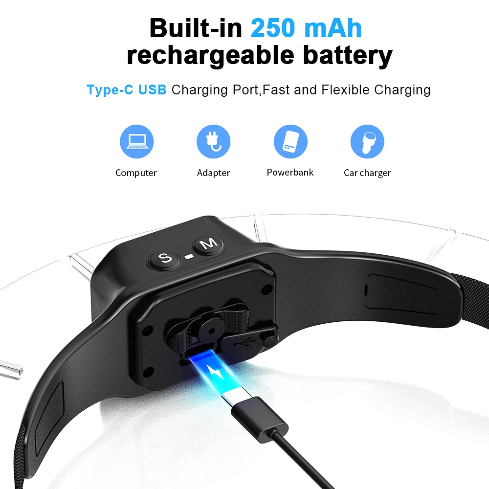 TIZE 7 Sensitivity Levels Dual Motor Warning Sound Vibration Function No Bark Dog Collar