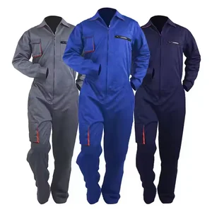 Factory Custom Poly Cotton High Visibility Mechanic Work Wear Overall Industrial Safety Workwear Coverall Uniform for Men
