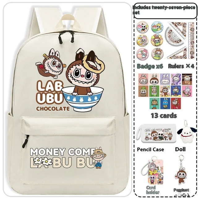 Lightweight Large Capacity School Backpack for Junior High Students New Labu Joint Name Design Cartoon High Value for Primary