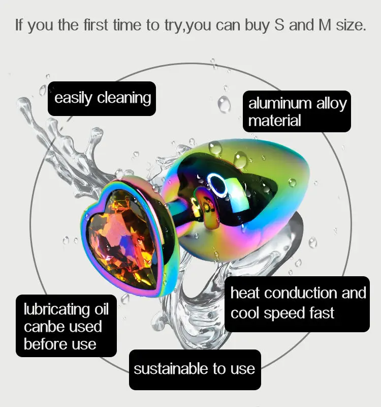 S-hande Anal 3Pcs/Set Metal Anal Butt Plug Stainless Sexy Toy Crystal Jewelry Anal Fetish Adult Sex Toy