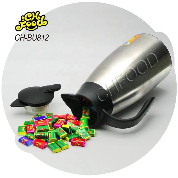 Low MOQ Wholesale Hot Insulated Water Bottle with Tattoo Bubble Gum Candy Sweet Promotional Snacks for Kids OEM Chewing Gum