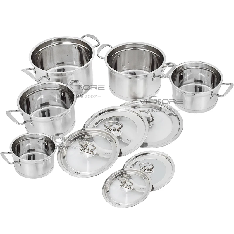 10 pcs stainless steel soup pots