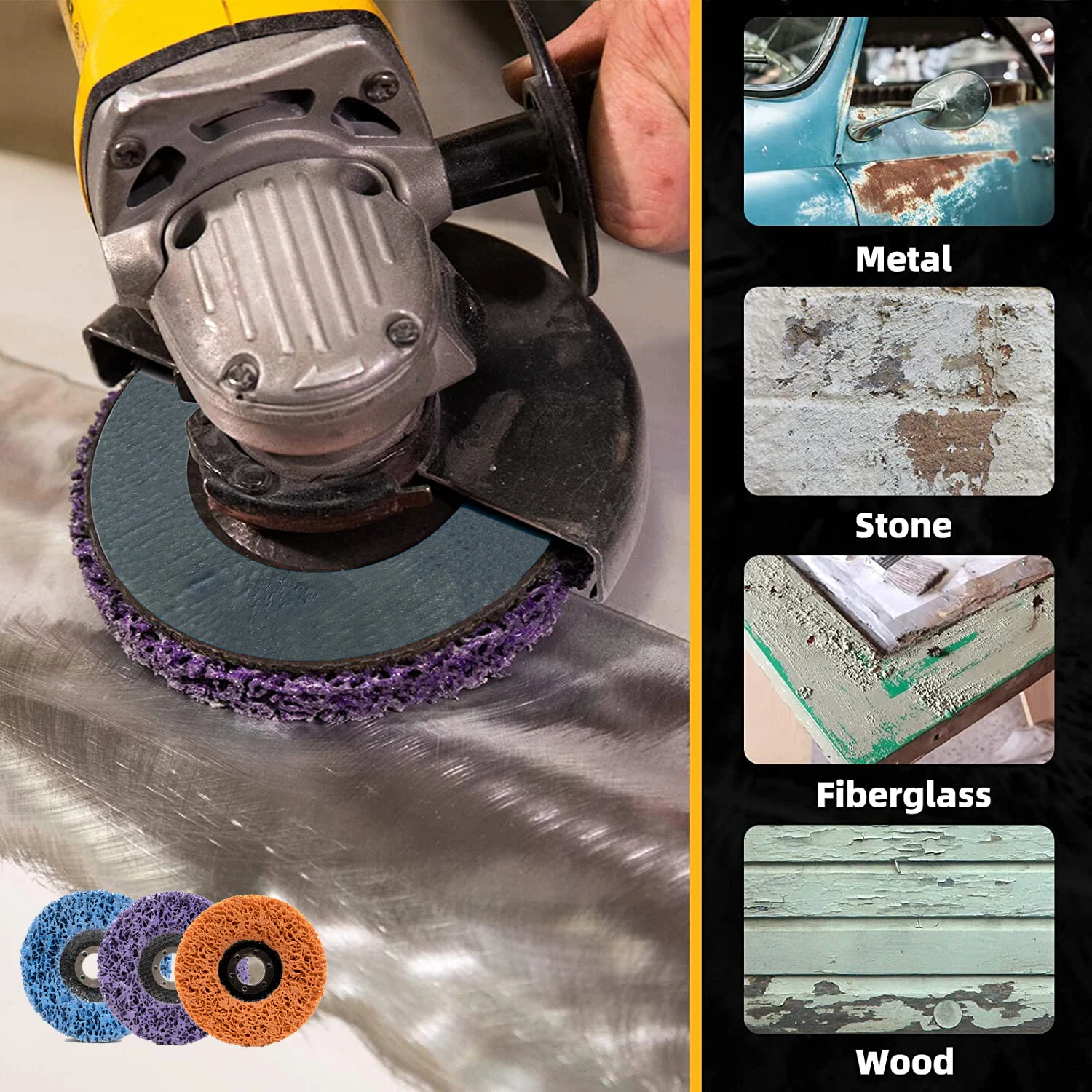 4 Inch Rust Remover Strip Discs Stripping Wheel Metal Clean And Strip