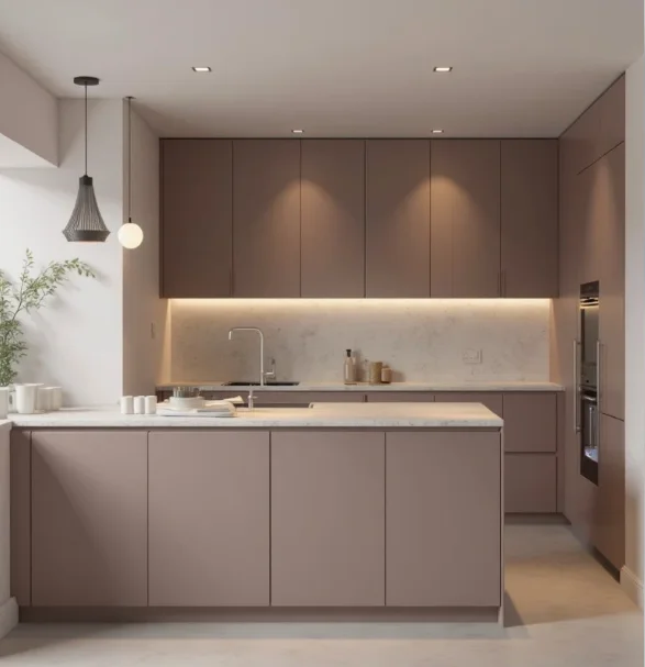 Manufacturer Flat Pack Kitchen Cabinet Modern Kitchen Cupboard Wooden Plywood Kitchen Set Made in China