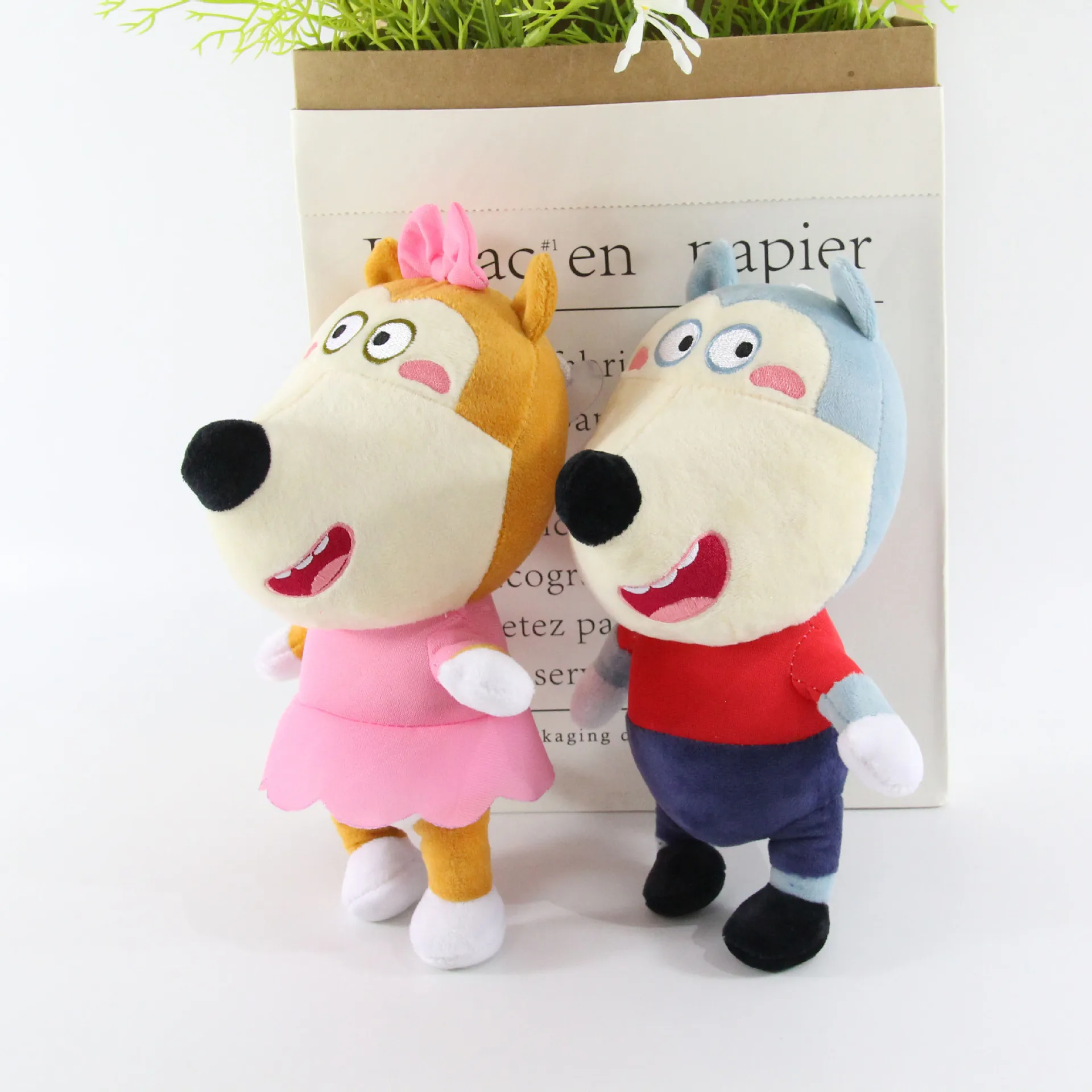 25cm Anime Wolfoo Family Plush Toys Cartoon Plushie Lucy Soft