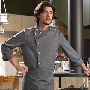 Tesimei OEM Winter Long Sleeve Chef Uniform for Men and Women Polyester/Cotton Blend Restaurant & Bar Use