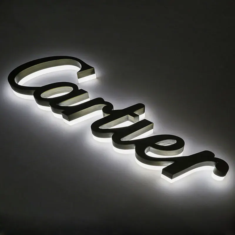 
 High brightness outdoor 3D led  Stainless Steel Backlit   led letter signs  