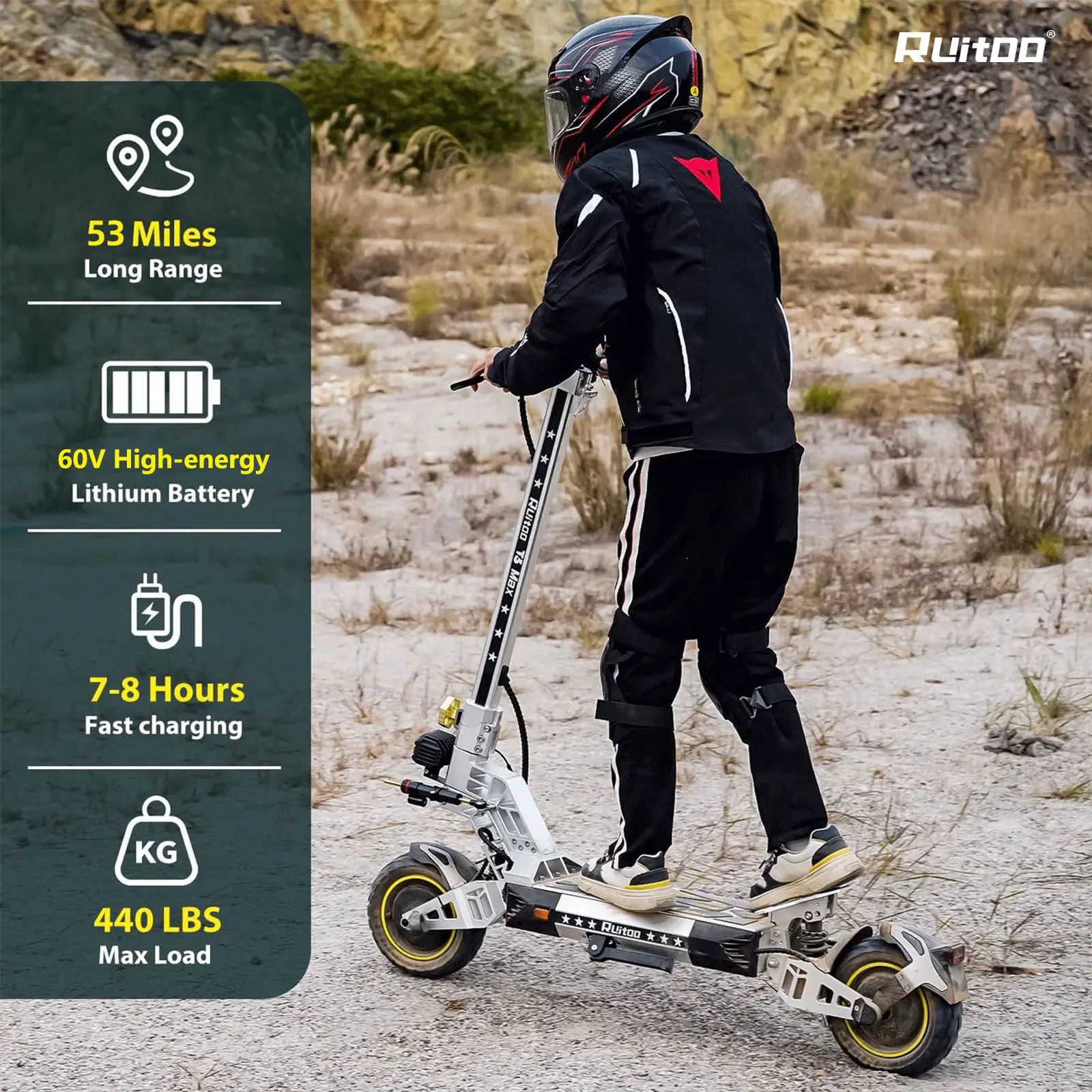 Ruitoo T3Max Electric Scooter for Adults Powerful Dual Motor 60V Battery Fast Travel Product