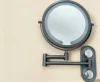 Specchio per trucco rotondo senza cuciture a doppia piega da 8 pollici grigio