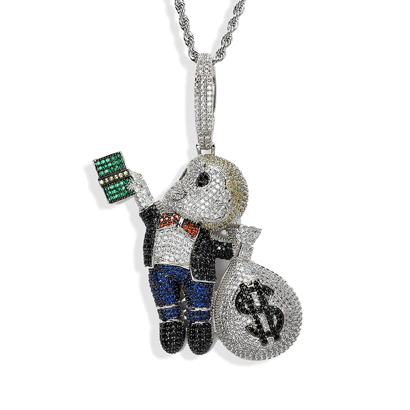 Iced Out Bag Boyz shops Fashion Necklace