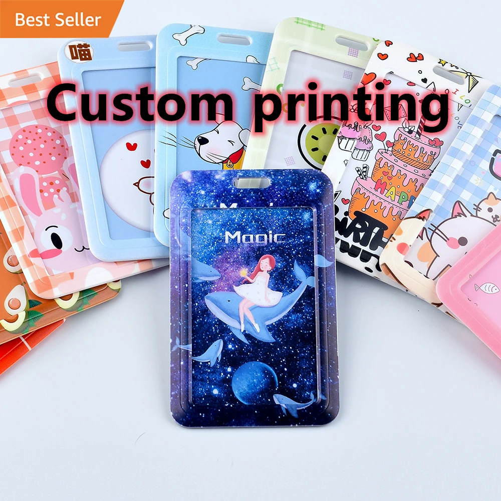 2024 Custom Design Sublimation ID Card Holder Cover Print Sleeve Cardholder  ABS Plastic ID Badge Case Card Holder Card Sleeves