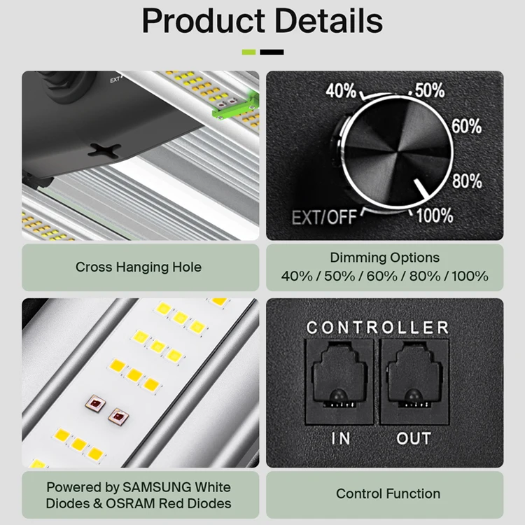 High Power Sinowell 1000W Samsung LM301H LM301B Full Spectrum LED Grow Light for Commercial Growing