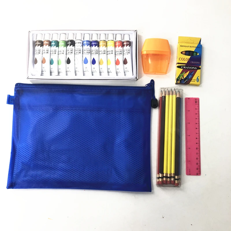 Школьные принадлежности, художественный набор, подарок для детей, мультяшный подарочный набор, набор канцелярских принадлежностей для студентов