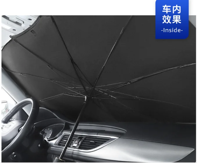 Sunday Sunshade Car Sun Shade Umbrella UV Protector Manual Open Logo Printed Ultraviolet Accessories for Travel