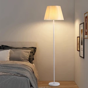 Elegant White Bedroom Bedside Floor Light Fashionable Fabric Living Room Sofa Black White Home Hotel Decor E27 Floor Lamp