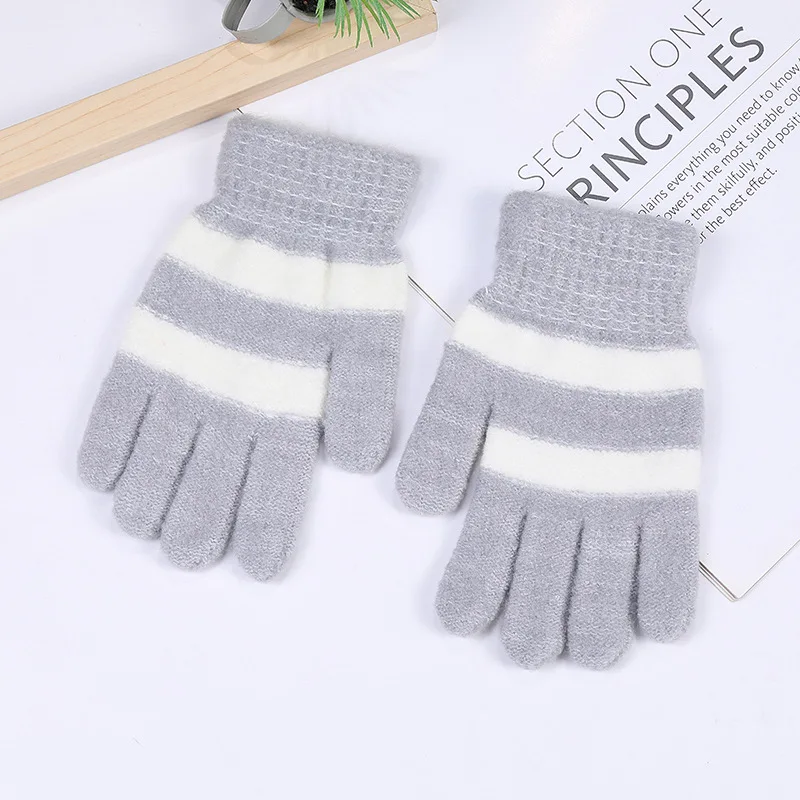 Зимние волшебные перчатки для женщин и мужчин, теплые эластичные вязаные шерстяные варежки с декоративным узором, акриловые перчатки