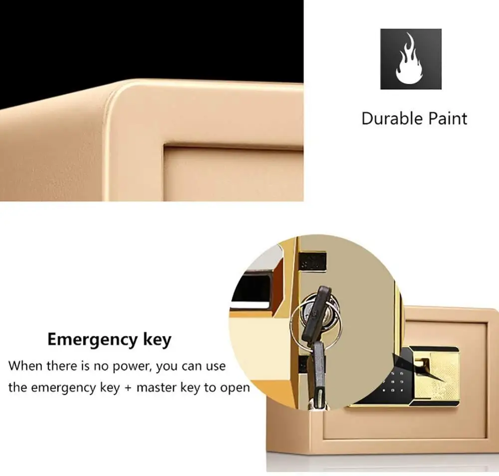 
Небольшой стальной Сейф zhenzhi, ящики для шкафов для дома, офиса, гостиницы, блокировка по отпечатку пальца, Сейф 