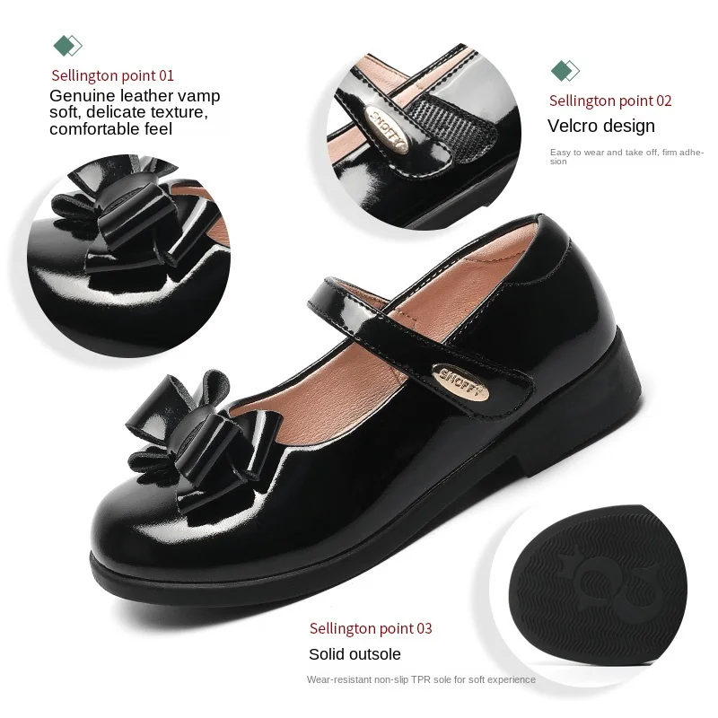 Черные кожаные туфли для девочек весна-осень 2021 британская Студенческая кожаная обувь детская обувь принцессы