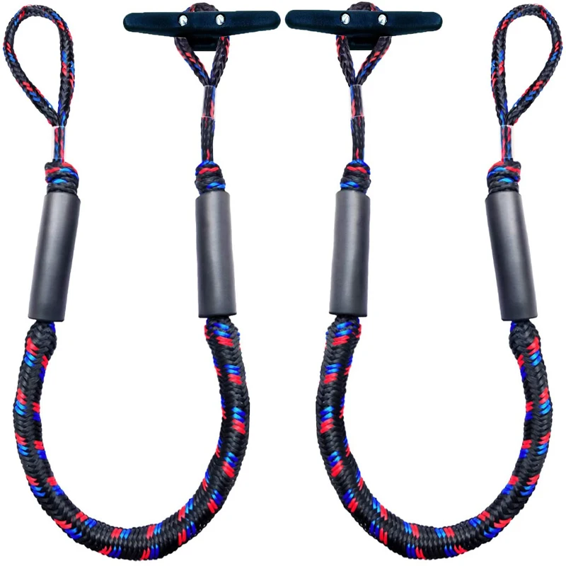 PWC Bungee Dock Lines 4 FT Mooring Rope Stretches to 5ft for Boat Docks 